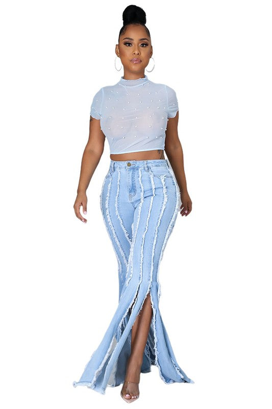 TURNT UP DENIM JEANS