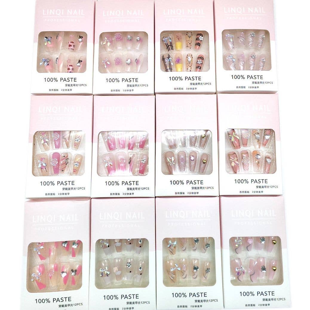 12pk Artist Touch Mix Design Press on Nail Tips