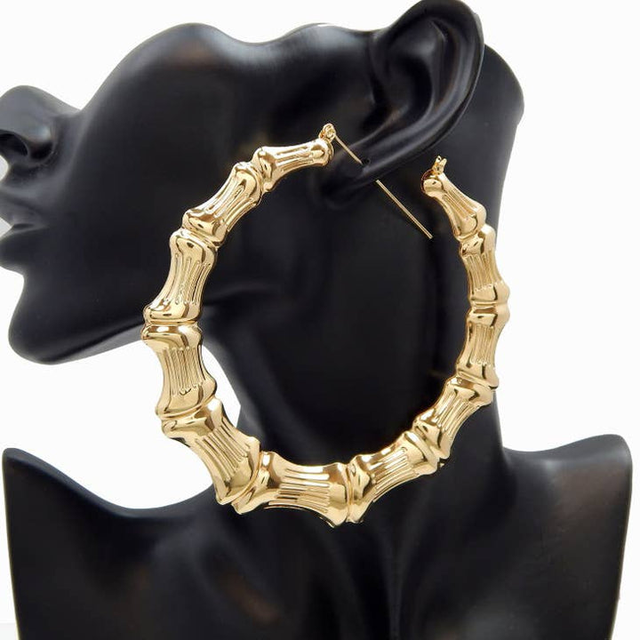 She's A Gem 100mm Huge Bamboo Earrings