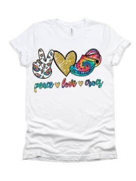 Peace Love Crocs Tee Tshirt Shirt Croc Lover Charm Tee