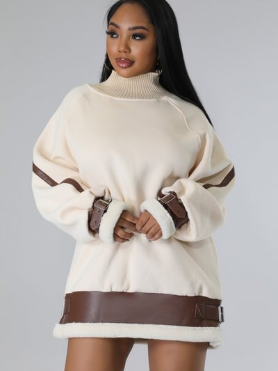 Zakia Sweater Dress-Cream