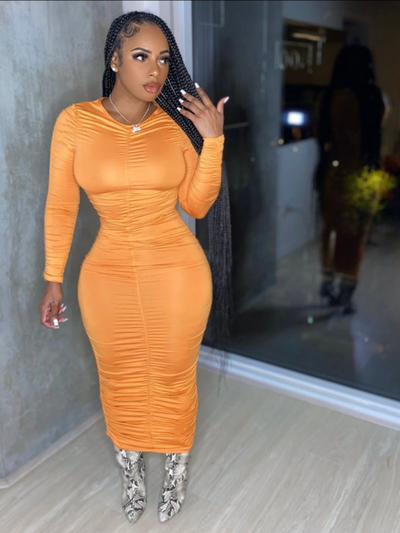 Kiara Ruched Bodycon Dress