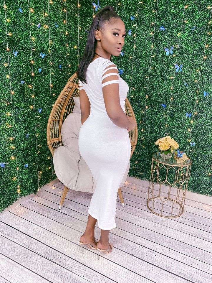 "C" Me Maxi Dress-White