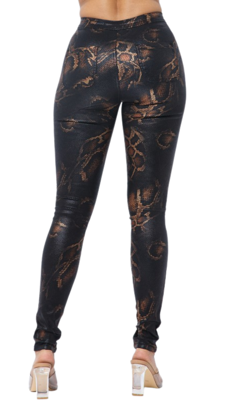 Vixen Snakeskin Print Skinny Pants