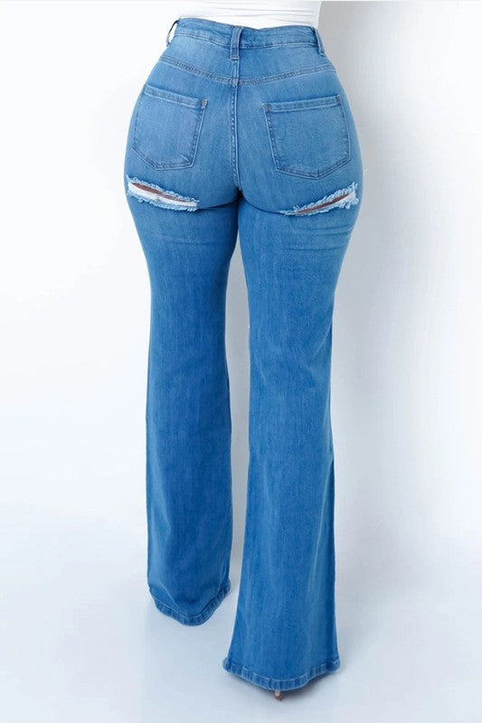 SPLIT DENIM JEANS