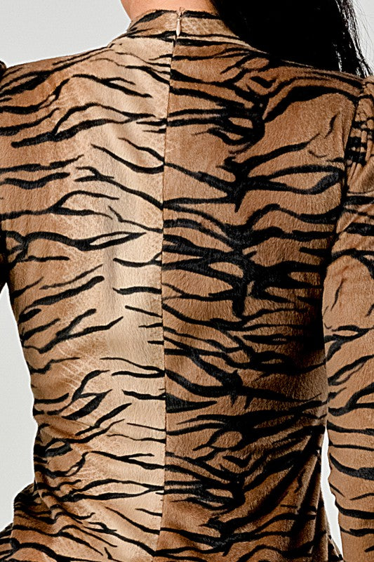 Eye of the Tiger transition animal print mini dress