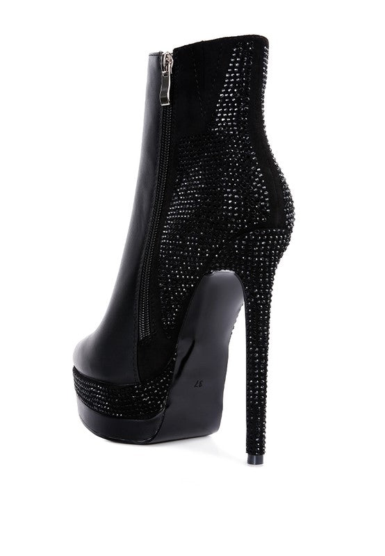 ENCANTO Diamante Set High Heeled Ankle Boot