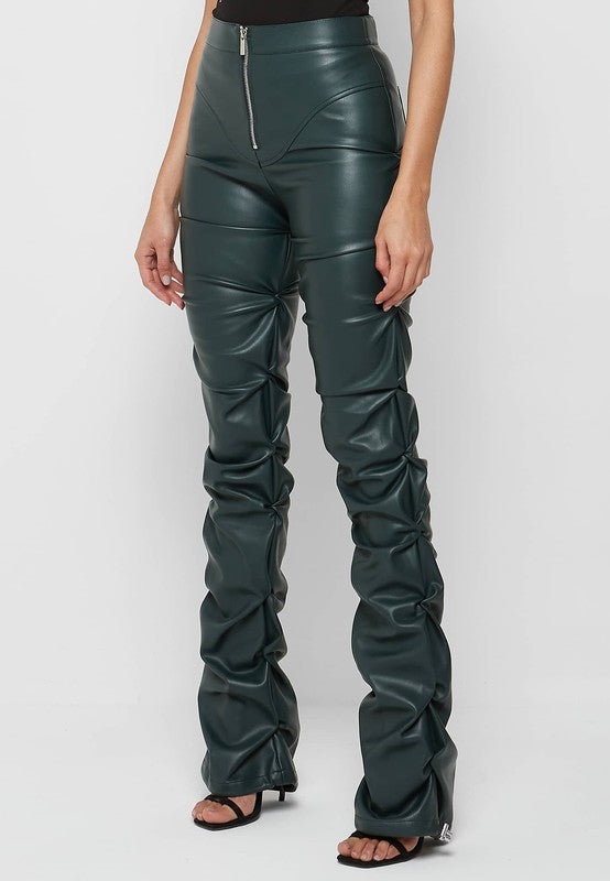 IN MY PHEELINGS PU LEATHER PANTS OLIVE