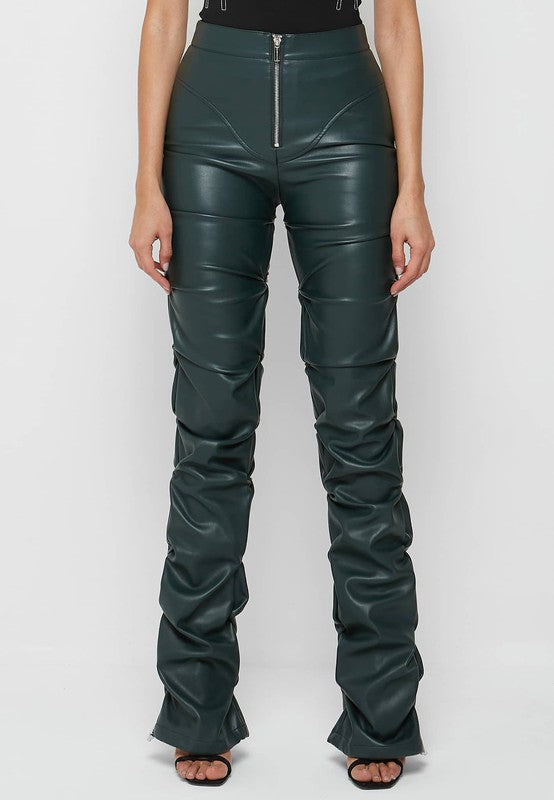 IN MY PHEELINGS PU LEATHER PANTS OLIVE