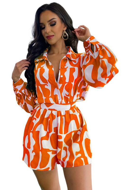 GIRLS TRIP SUMMER TWO PIECE SET-ORANGE