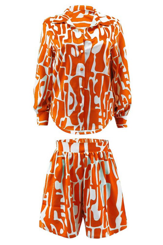 GIRLS TRIP SUMMER TWO PIECE SET-ORANGE