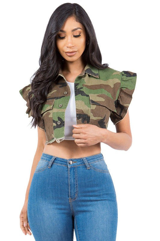 SUMMER CUTE CAMO TOP VEST