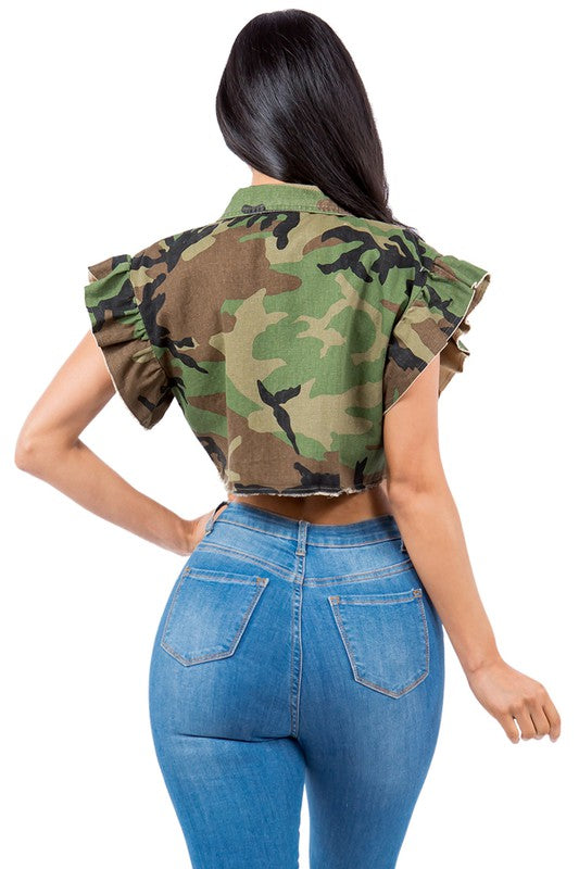 SUMMER CUTE CAMO TOP VEST