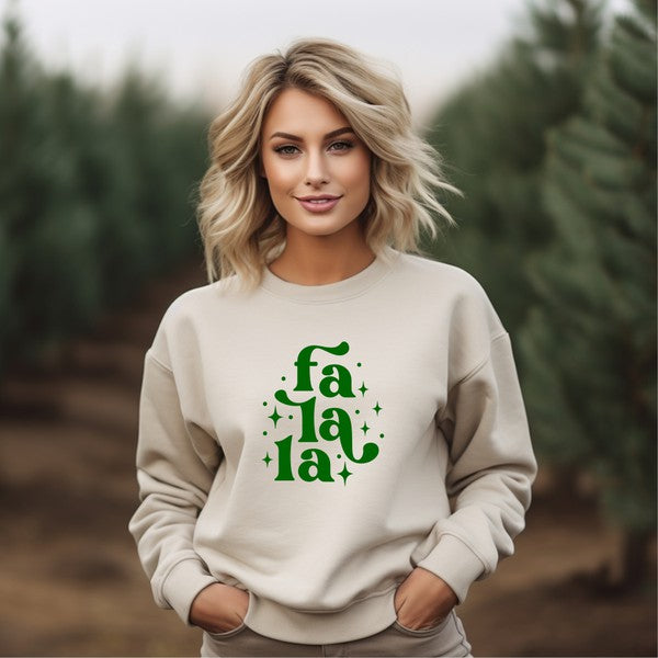 Fa La La Holiday Graphic Premium Crew - Plus