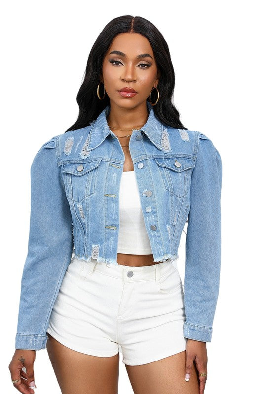 PUFF RIP DENIM JACKET