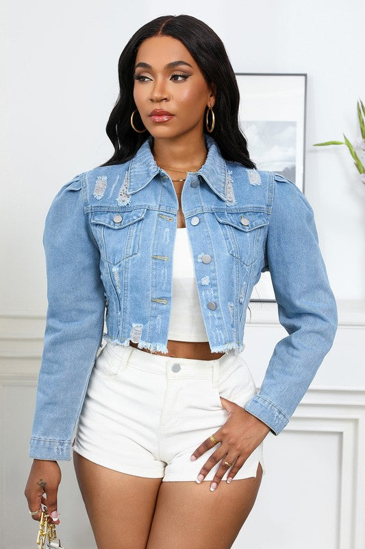 PUFF RIP DENIM JACKET