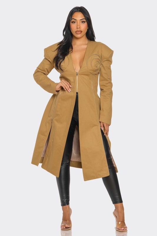 Asymmetrical Structured Long Coat