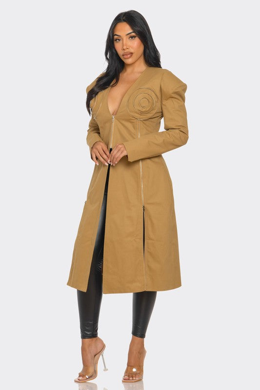 Asymmetrical Structured Long Coat