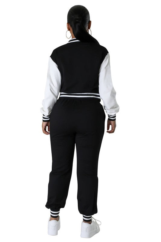 BOMBER VARSITY TWO PIECE PANT SET