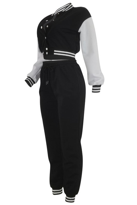 BOMBER VARSITY TWO PIECE PANT SET