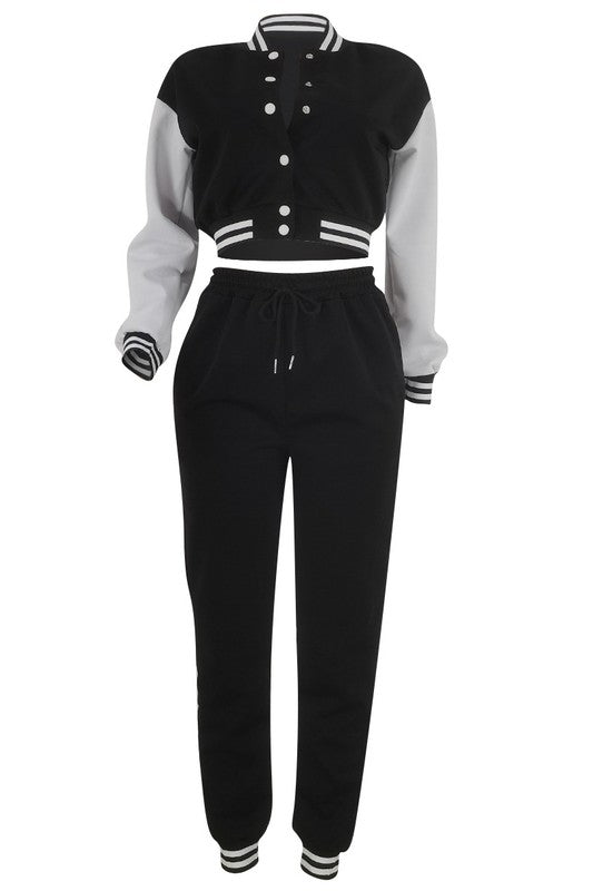 BOMBER VARSITY TWO PIECE PANT SET