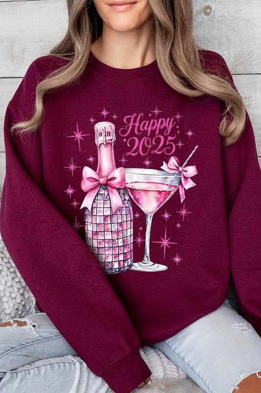 Happy 2025 New year Graphic Fleece Sweatshirts