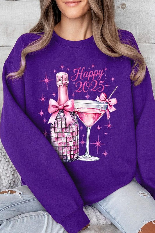 Happy 2025 New year Graphic Fleece Sweatshirts