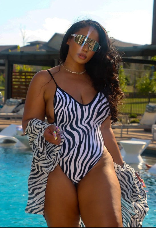 ZEBRA SWIM SET BLACK