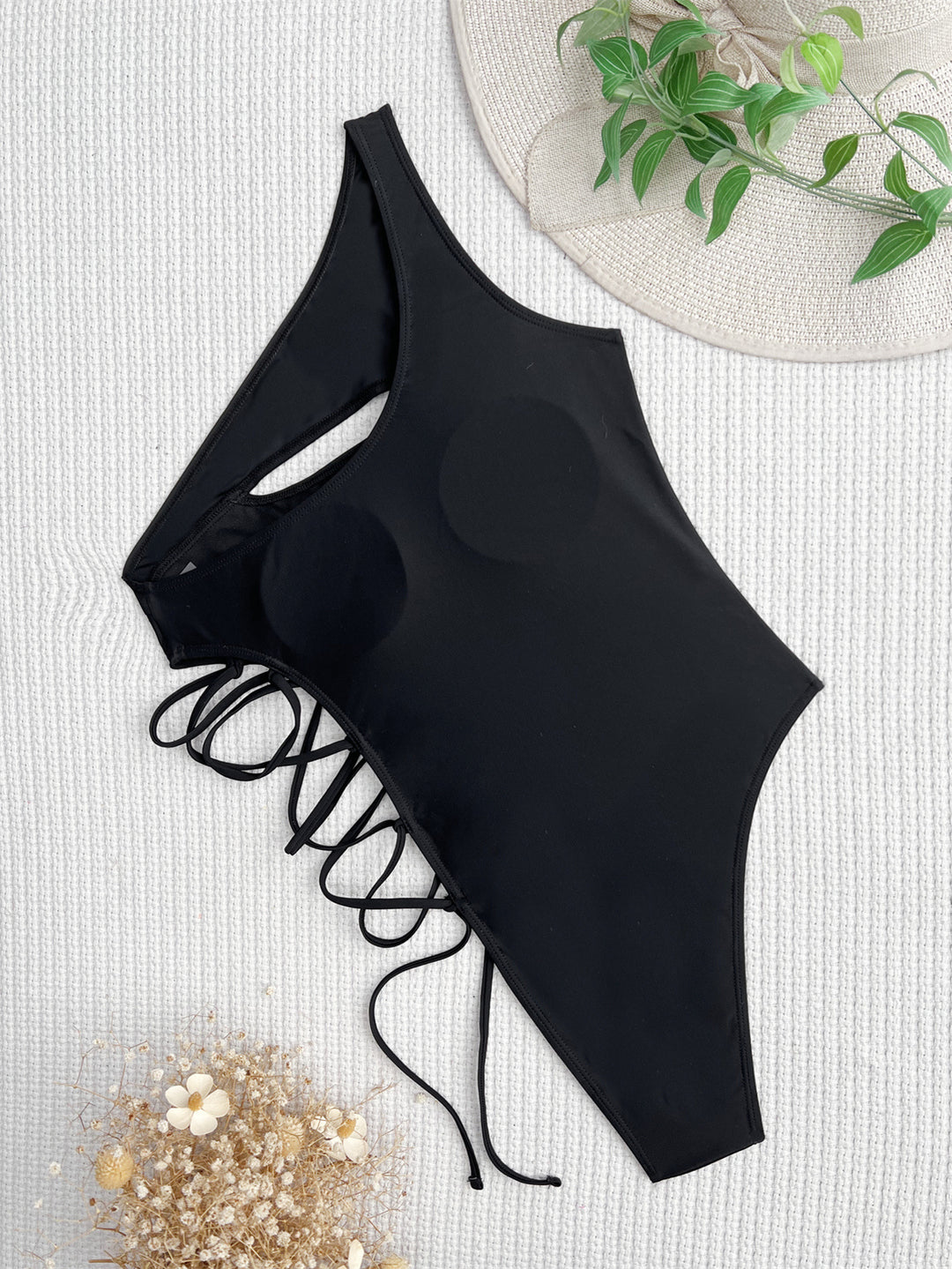 Sunset Walks Lace Up One Piece Swimsuit
