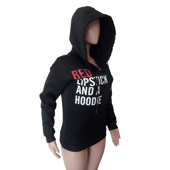 Red Lipstick Letter Hoodie