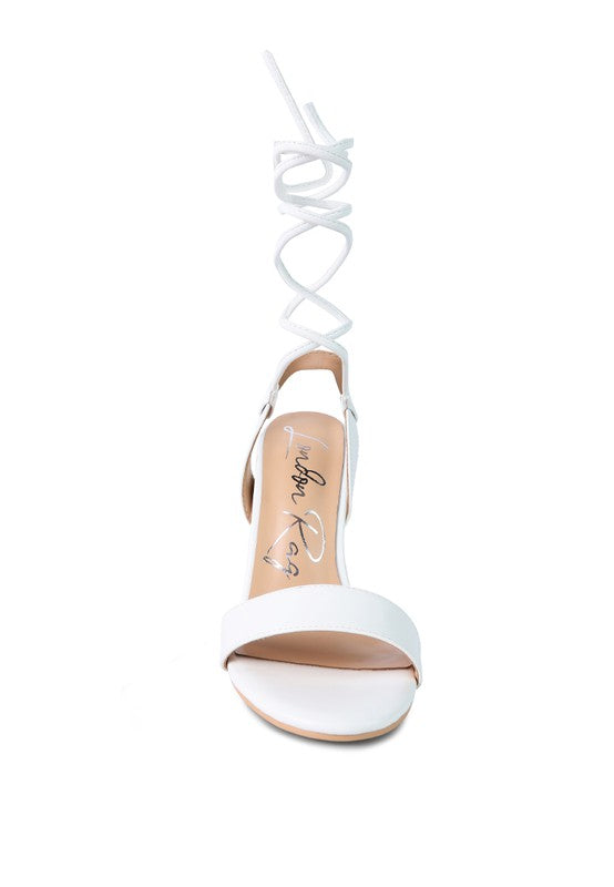 Sheeny Clear Stilletto Lace Up Sandal