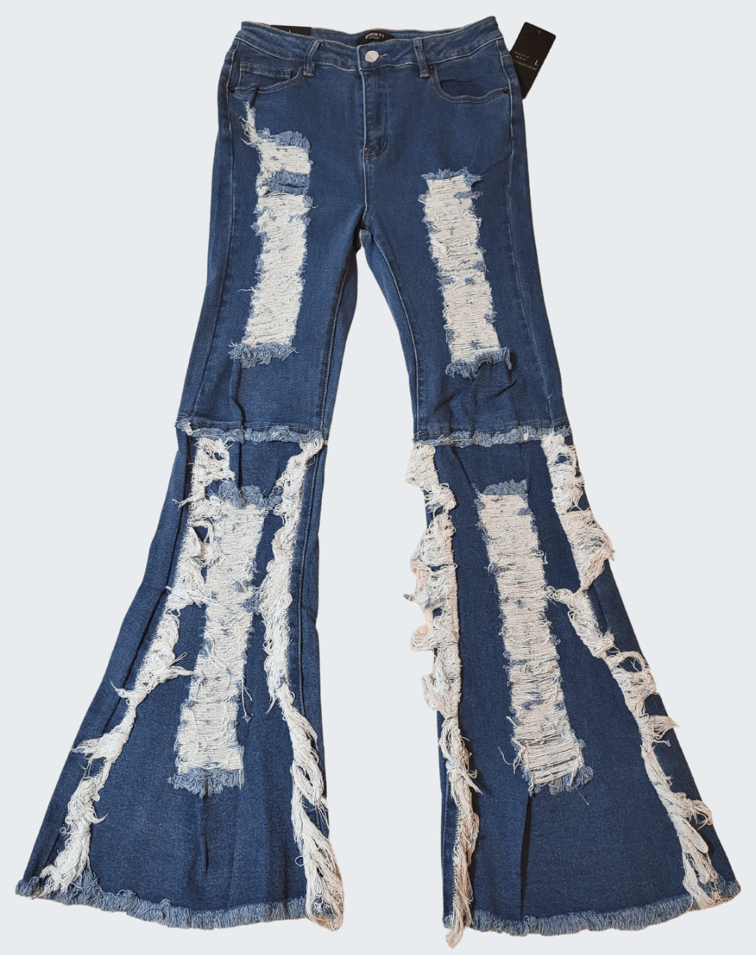 Bella Blue Distressed Flare Jeans