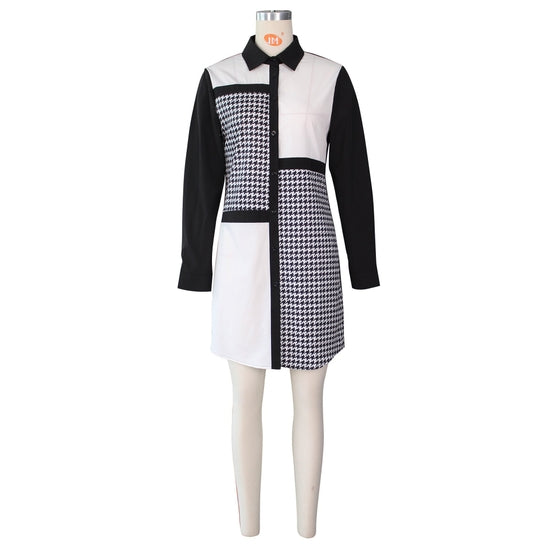 Yasmin Houndstooth Shirt Dress