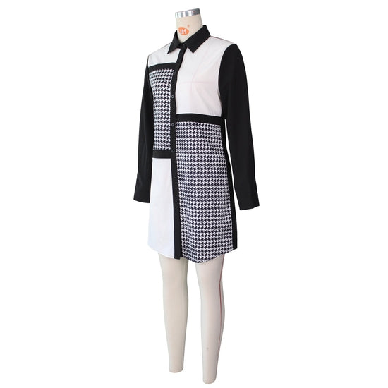 Yasmin Houndstooth Shirt Dress