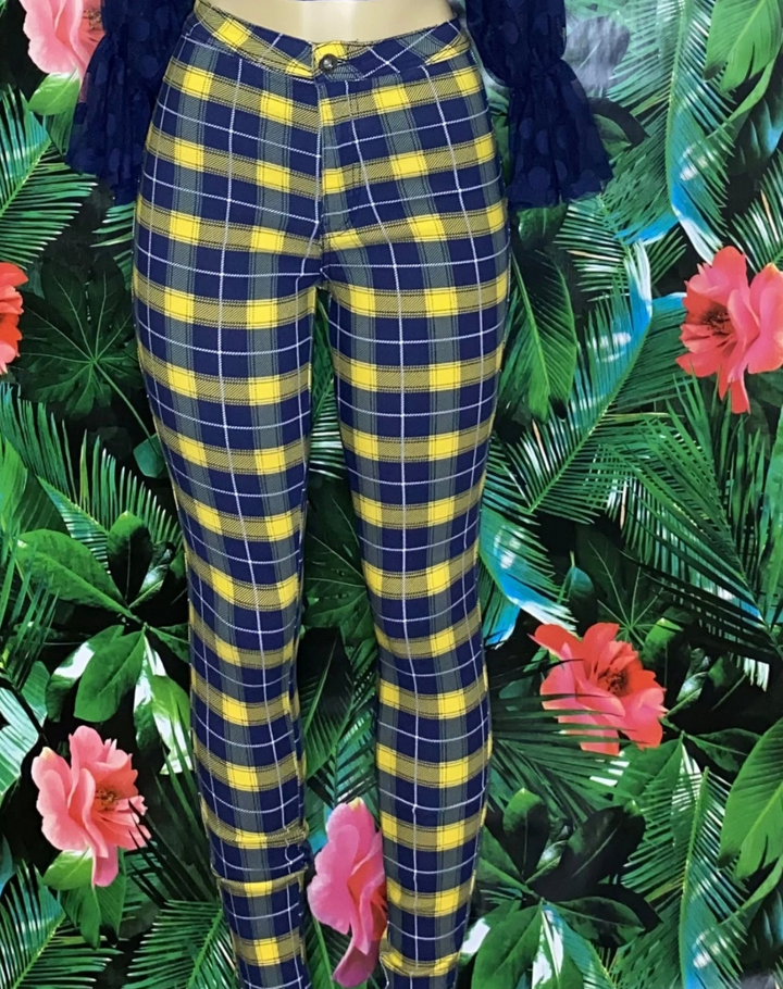 Plaid Me Pants (Blue/Yellow)