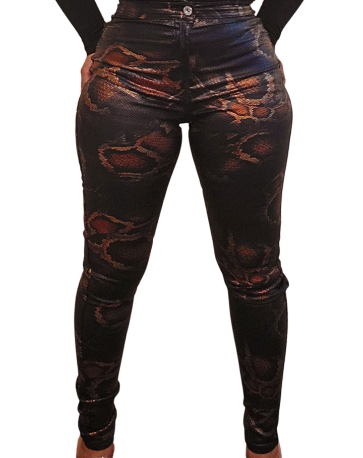 Vixen Snakeskin Print Skinny Pants