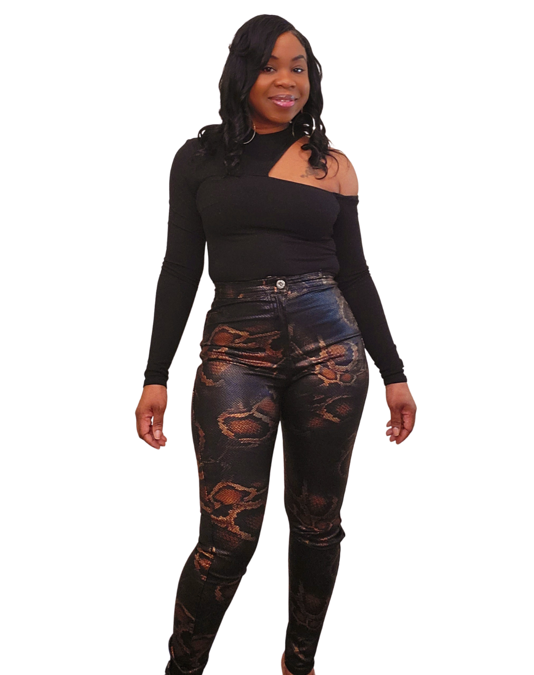 Vixen Snakeskin Print Skinny Pants